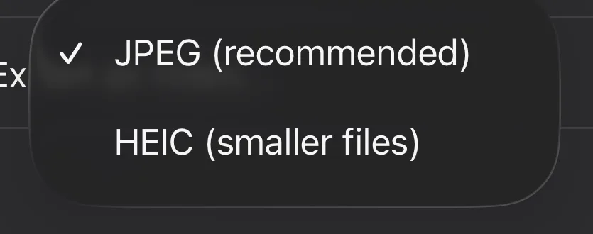 Krevez on iPhone — JPEG or HEIC?