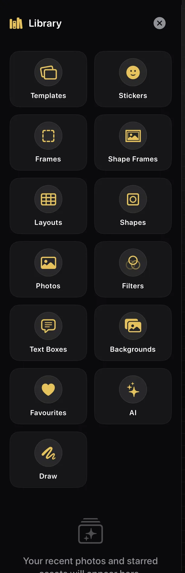 Krevez on iPad — The Library panel