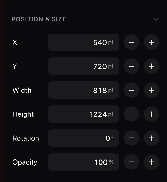 Krevez on iPad — Type exact positions and sizes