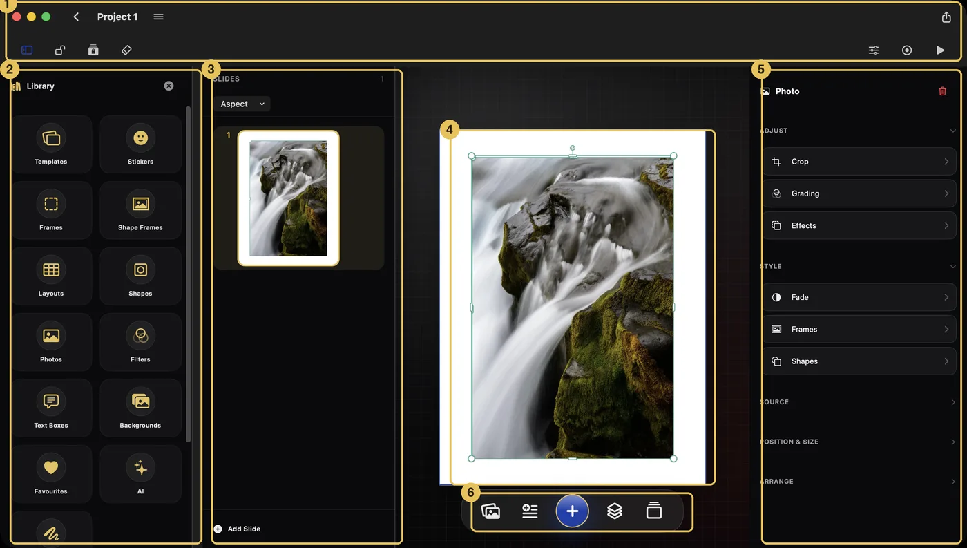 Krevez on Mac — The editor, at a glance