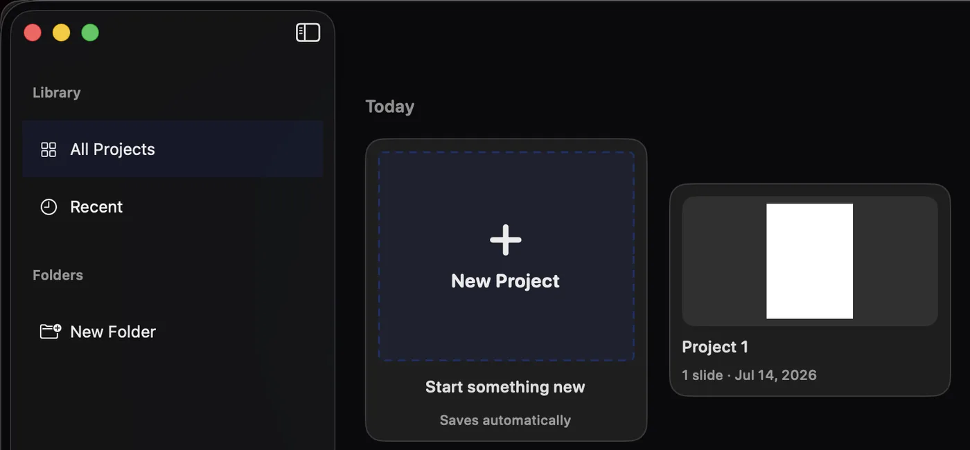 Krevez on Mac — Create a project